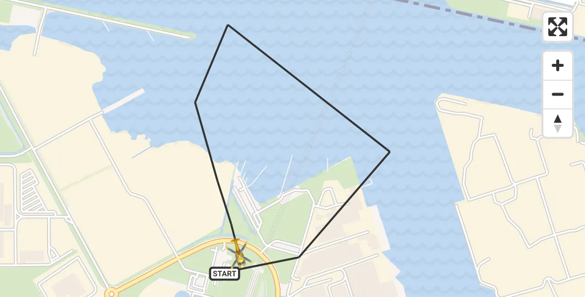 Routekaart van de vlucht: Lifeliner 1 naar Amsterdam Heliport, Stromboliweg