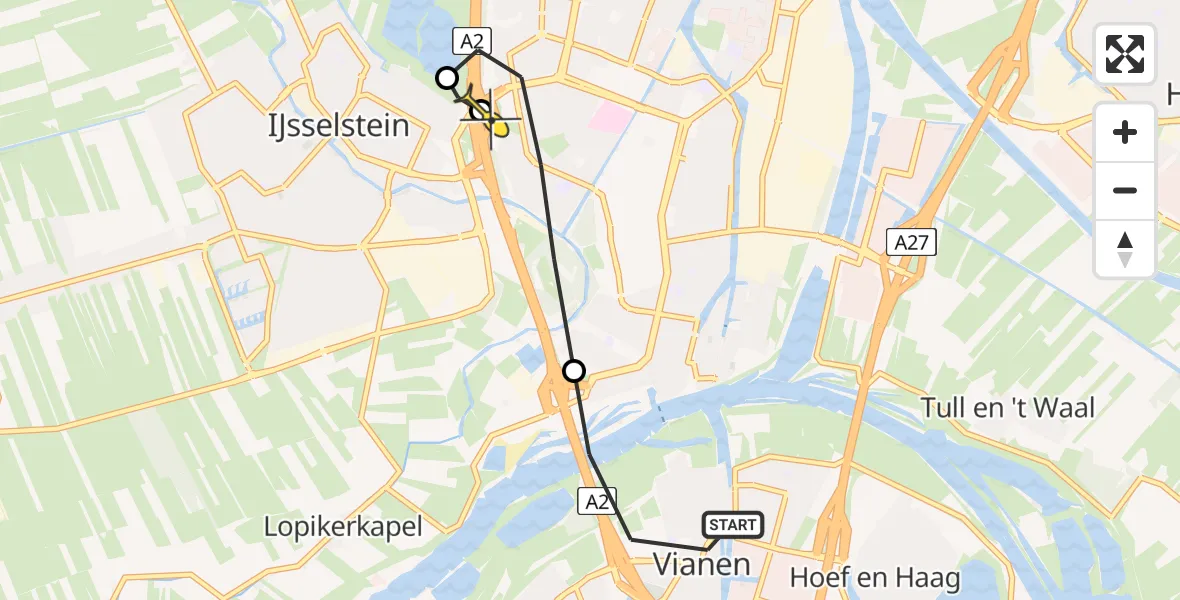 Routekaart van de vlucht: Lifeliner 1 naar Nieuwegein, Don Velascodreef