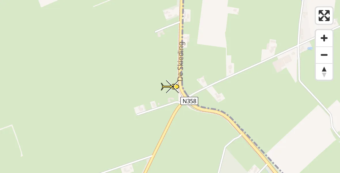 Routekaart van de vlucht: Traumahelikopter naar Drachtstercompagnie