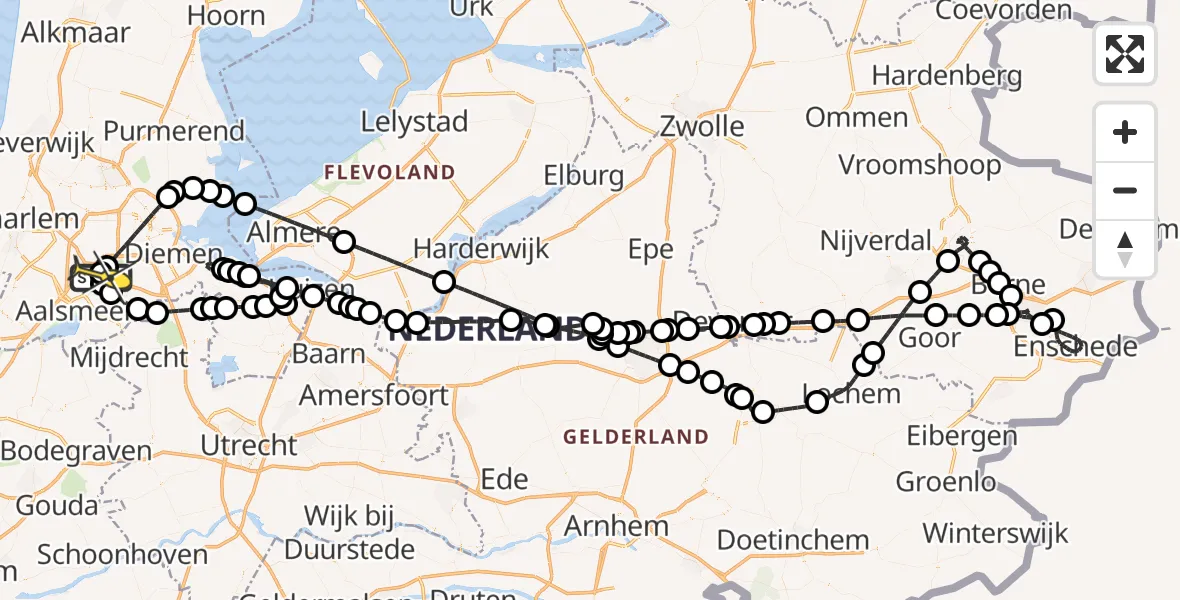 Routekaart van de vlucht: Politieheli naar Schiphol, Van Weerden-Poelmanweg