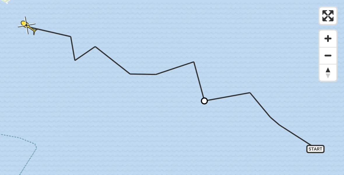 Routekaart van de vlucht: Ambulanceheli naar Formerum, Terschelling