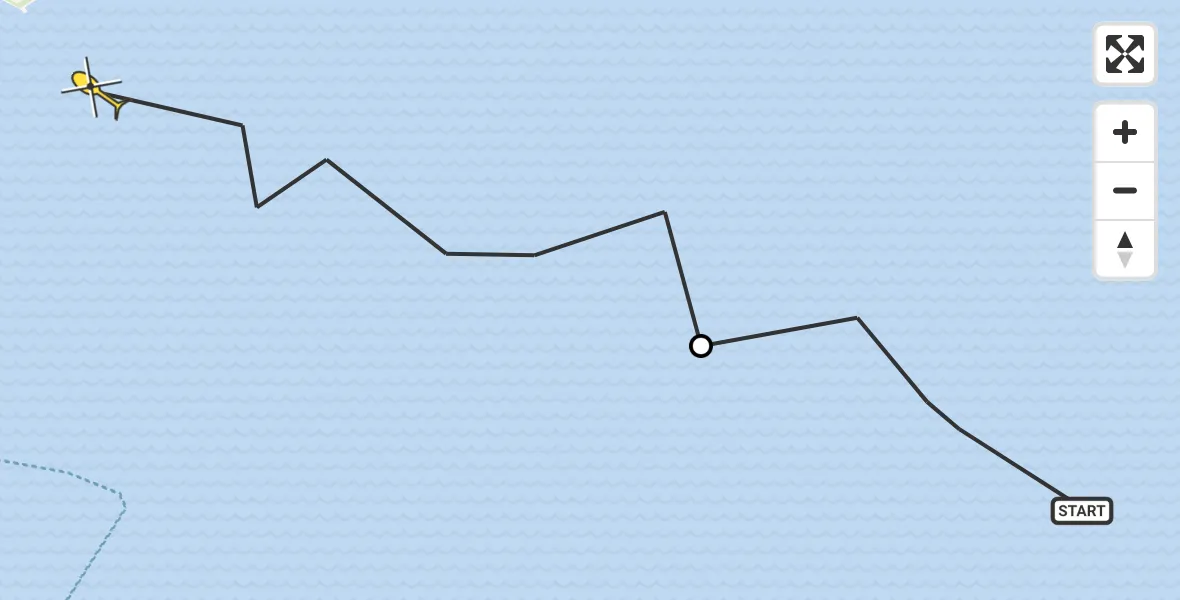 Routekaart van de vlucht: Ambulancehelikopter naar Formerum, Terschelling
