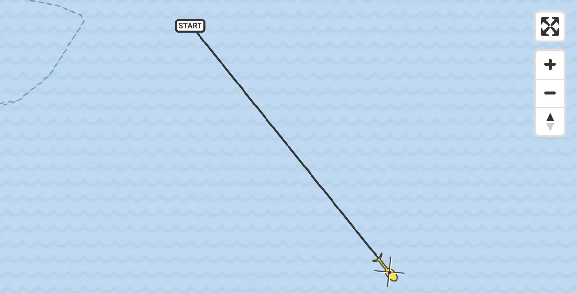 Routekaart van de vlucht: Ambulancehelikopter naar West-Terschelling