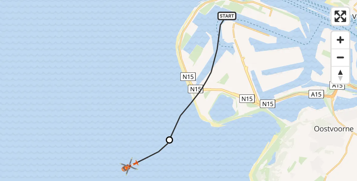 Vluchtroute Kustwachthelikopter Maasvlakte - , 27 maart 2024, 09:15