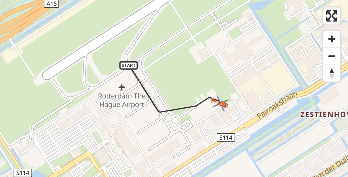 Vluchtroute Kustwachthelikopter Rotterdam The Hague Airport - Rotterdam The Hague Airport, 27 maart 2024, 11:07