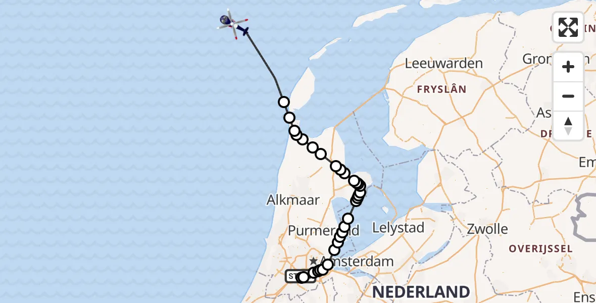 Vluchtroute Politiehelikopter Schiphol - , 27 maart 2024, 11:08