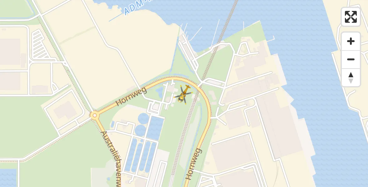 Vluchtroute Traumahelikopter van Amsterdam Heliport naar Amsterdam Heliport