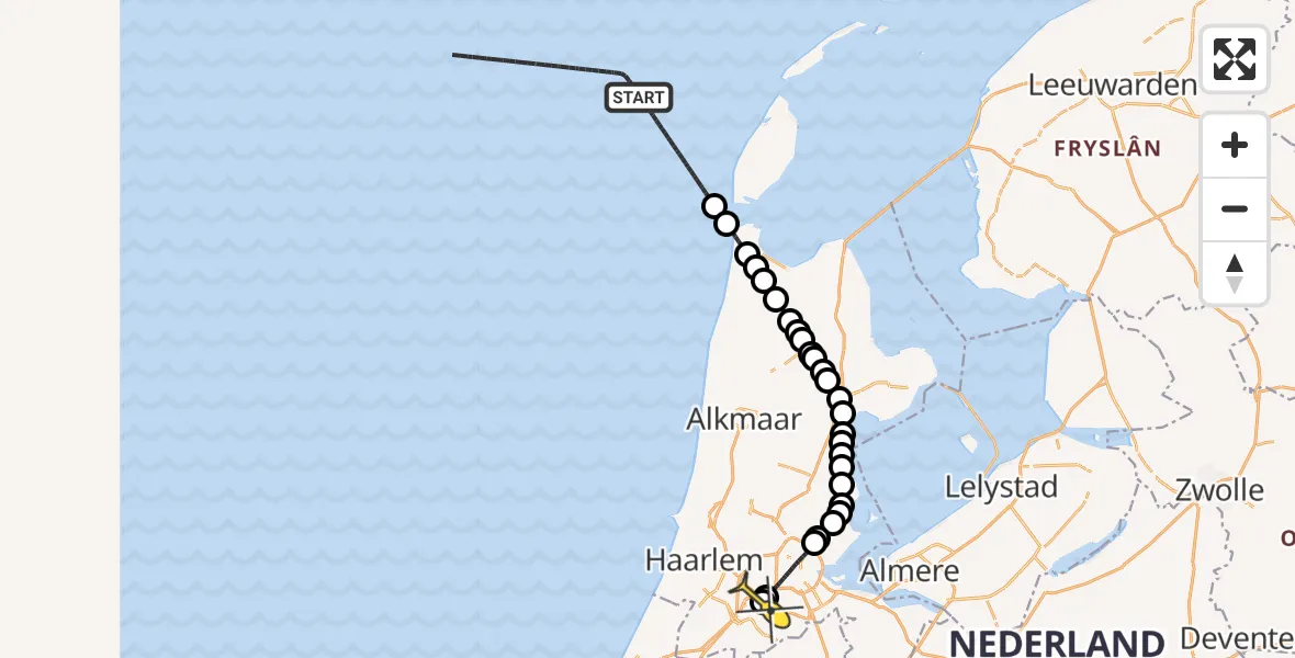 Routekaart van de vlucht: Politieheli naar Schiphol, Schoolweg
