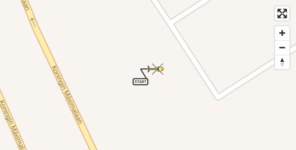 Routekaart van de vlucht: Traumahelikopter naar Uithoorn, Koningin Máximalaan