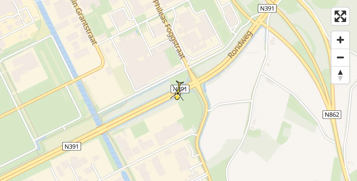 Routekaart van de vlucht: Traumahelikopter naar Emmen