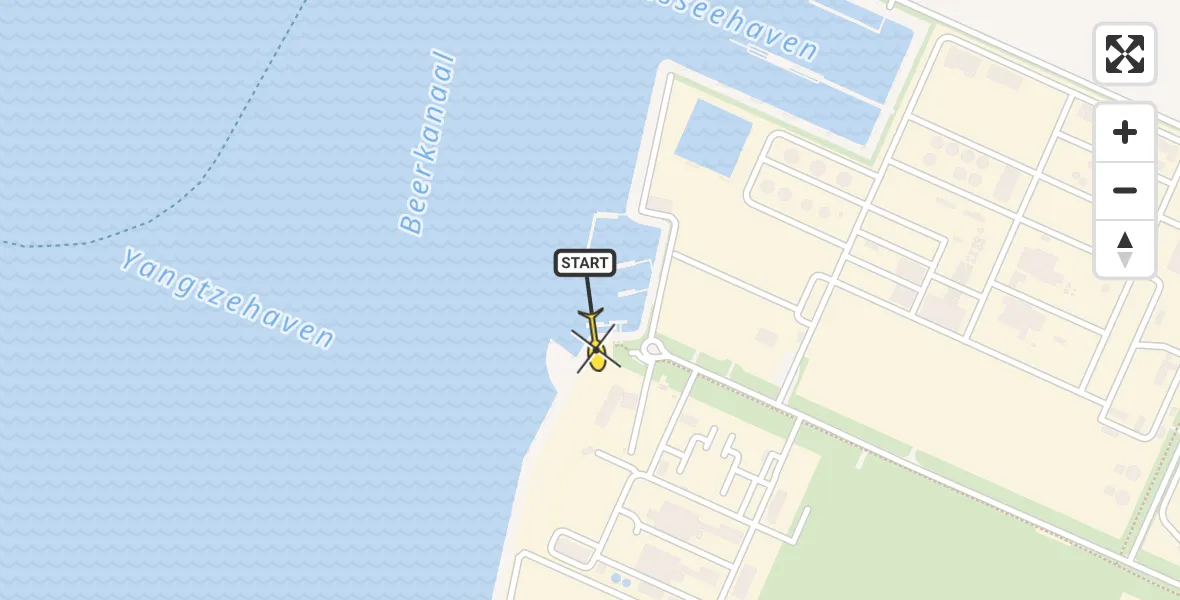 Vluchtroute Politiehelikopter van Maasvlakte Heliport naar Maasvlakte Heliport