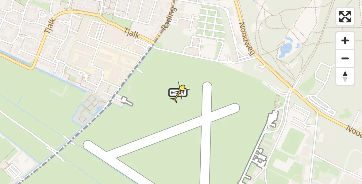 Routekaart van de vlucht: Politiehelikopter naar Vliegveld Hilversum, Rading