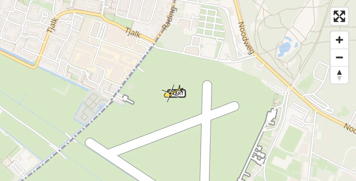 Routekaart van de vlucht: Politiehelikopter naar Vliegveld Hilversum, Rading