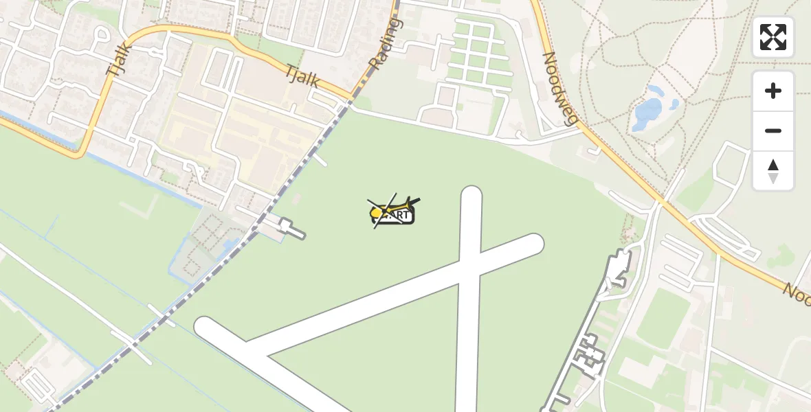 Routekaart van de vlucht: Politiehelikopter naar Vliegveld Hilversum, Rading