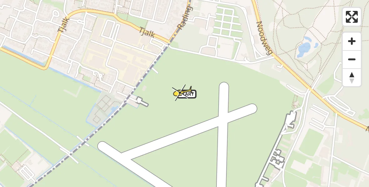 Routekaart van de vlucht: Politiehelikopter naar Vliegveld Hilversum, Rading