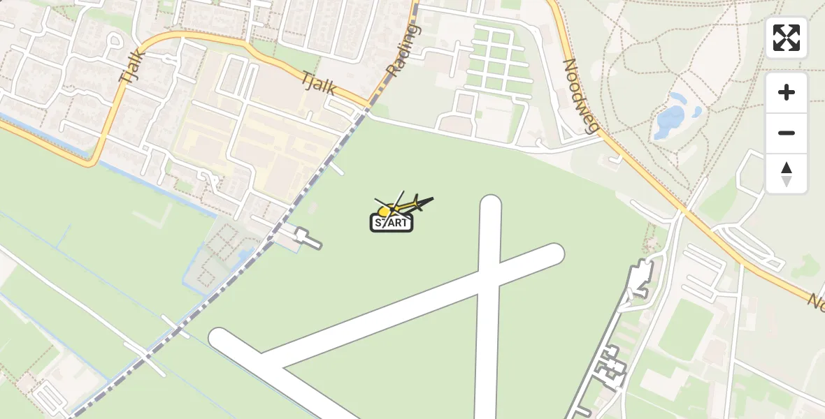 Routekaart van de vlucht: Politiehelikopter naar Vliegveld Hilversum, Rading