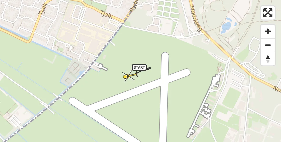 Routekaart van de vlucht: Politiehelikopter naar Vliegveld Hilversum, Rading