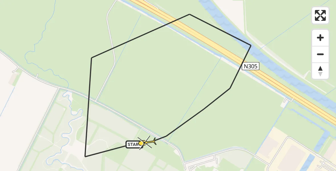 Routekaart van de vlucht: Politiehelikopter naar Almere, Schelpplaats