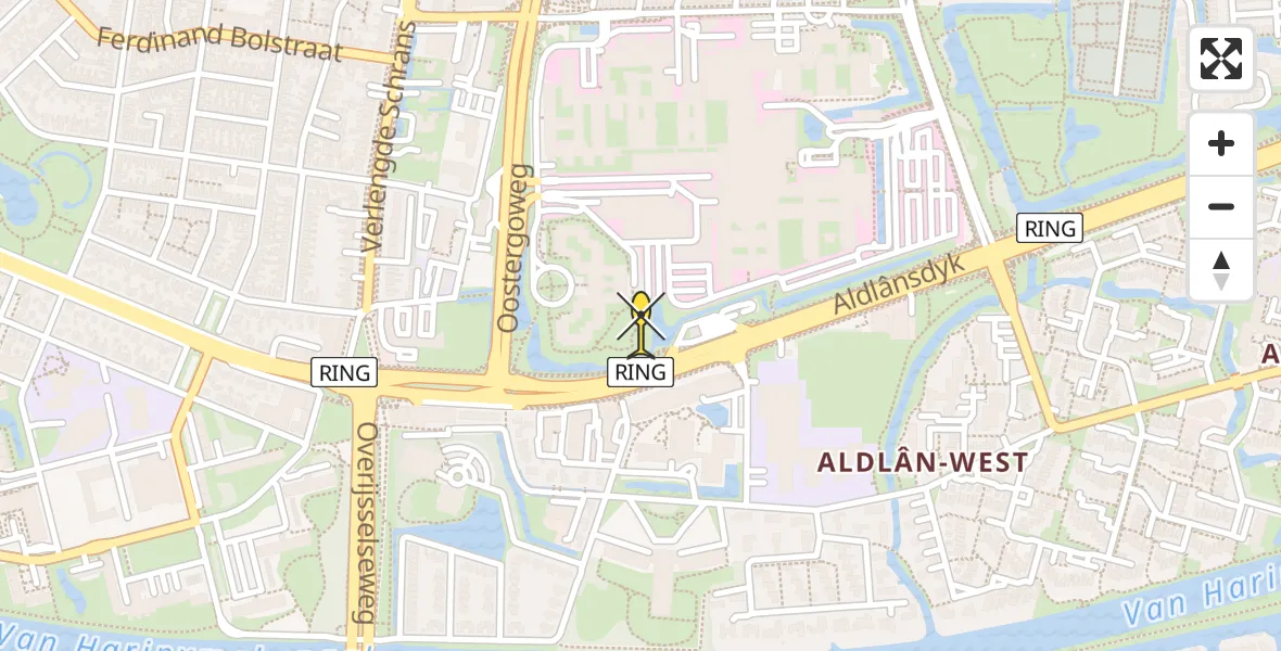 Routekaart van de vlucht: Ambulancehelikopter naar Leeuwarden