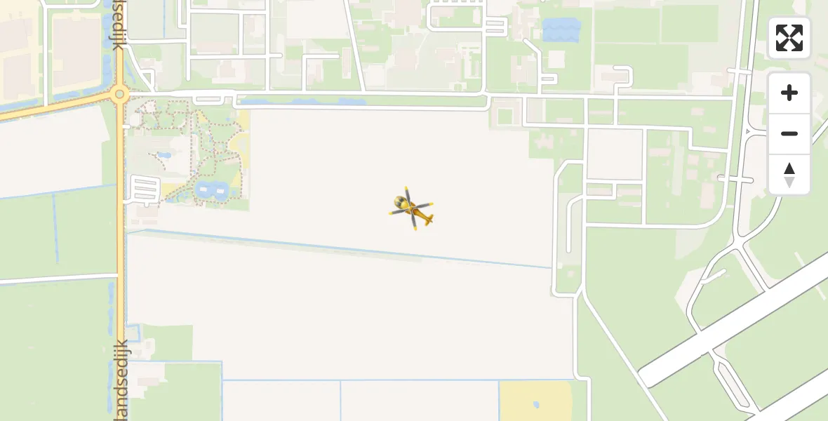 Vluchtroute Traumahelikopter van Vliegbasis Volkel naar Vliegbasis Volkel