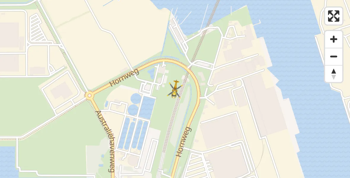 Vluchtroute Traumahelikopter van Amsterdam Heliport naar Amsterdam Heliport