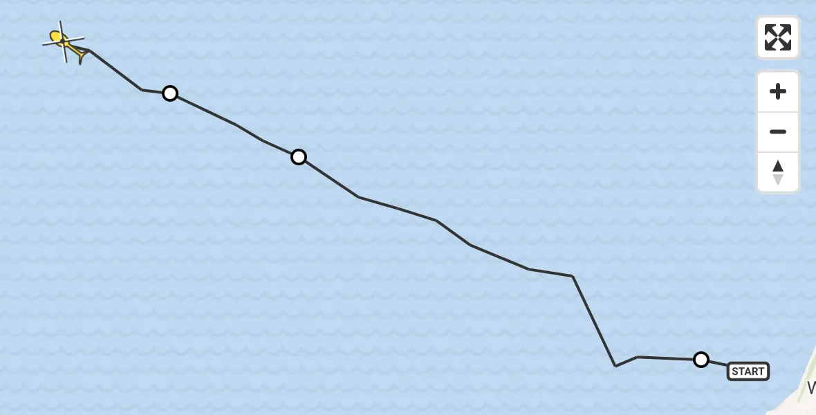 Routekaart van de vlucht: Ambulancehelikopter naar Formerum, Terschelling