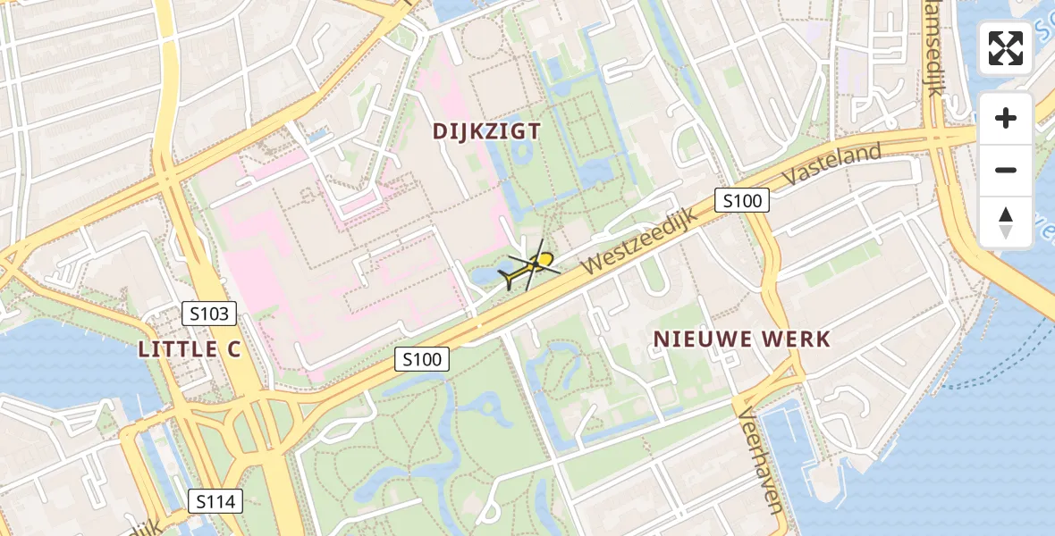 Routekaart van de vlucht: Traumaheli naar Erasmus MC