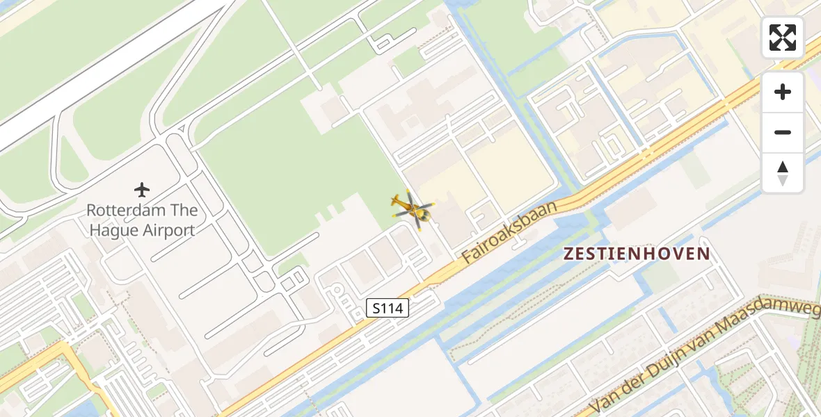 Vluchtroute Traumahelikopter Rotterdam The Hague Airport - Rotterdam The Hague Airport, 29 maart 2024, 18:26