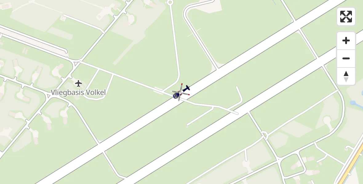 Vluchtroute Politiehelikopter van Vliegbasis Volkel naar Vliegbasis Volkel