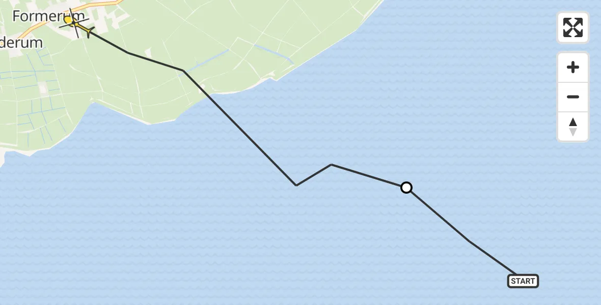 Routekaart van de vlucht: Ambulanceheli naar Formerum, Formerum Zuid