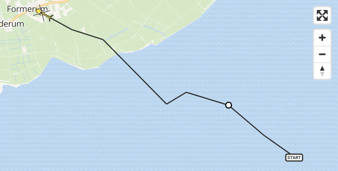 Routekaart van de vlucht: Ambulancehelikopter naar Formerum, Formerum Zuid