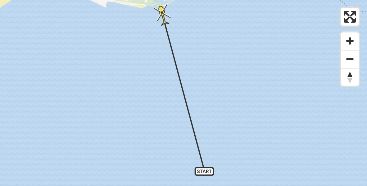 Routekaart van de vlucht: Ambulancehelikopter naar Ballum, Uithoek