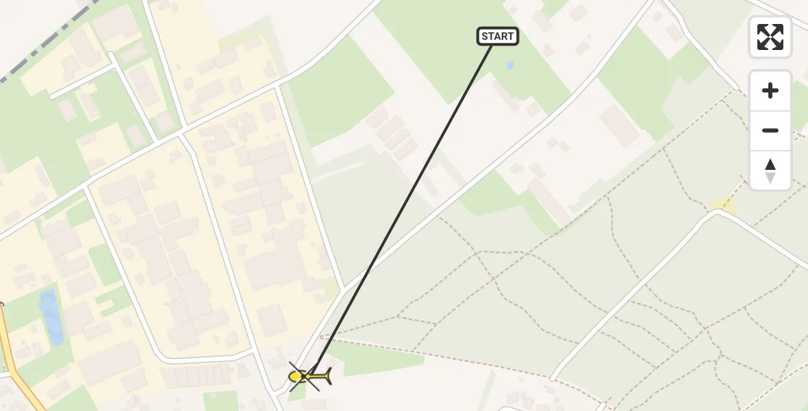 Routekaart van de vlucht: Traumahelikopter naar Meijel, Molenbaan