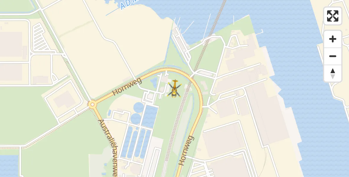 Vluchtroute Traumahelikopter van Amsterdam Heliport naar Amsterdam Heliport