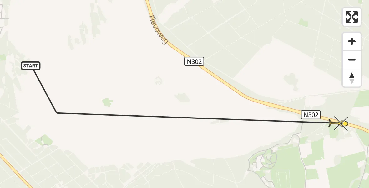 Routekaart van de vlucht: Politiehelikopter naar Ermelo, Leuvenumseveld