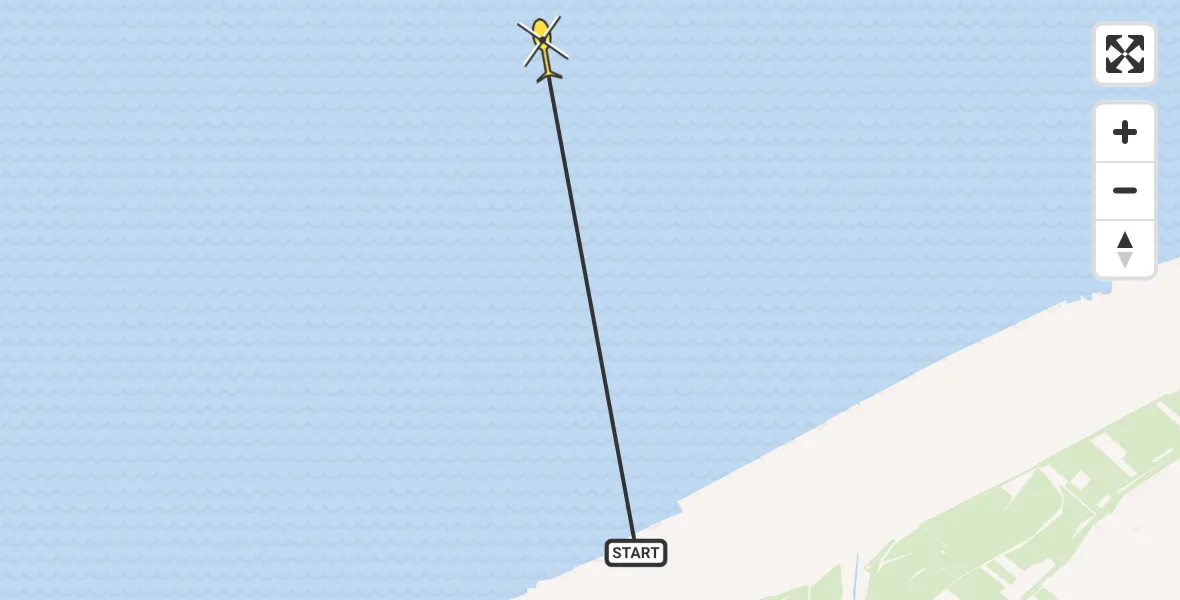 Routekaart van de vlucht: Ambulancehelikopter naar Ballum, Dantziggat