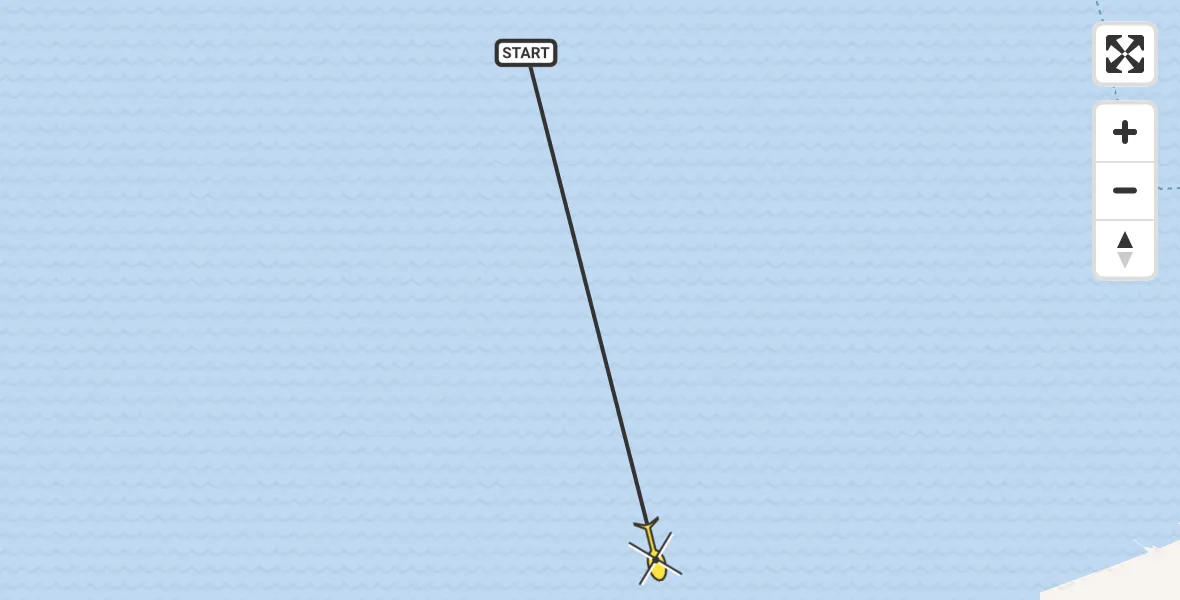 Routekaart van de vlucht: Ambulancehelikopter naar Marrum