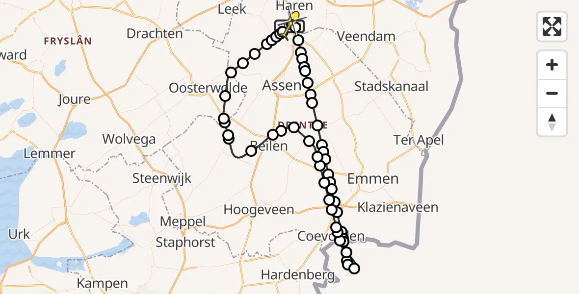 Routekaart van de vlucht: Lifeliner 4 naar Groningen Airport Eelde, Machlaan