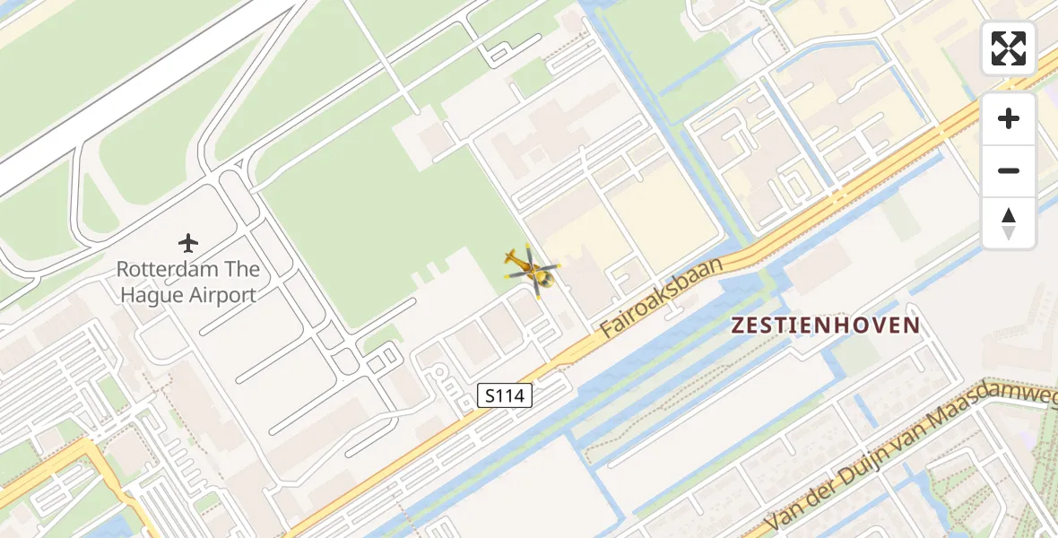 Vluchtroute Traumahelikopter Rotterdam The Hague Airport - Rotterdam The Hague Airport, 31 maart 2024, 19:16