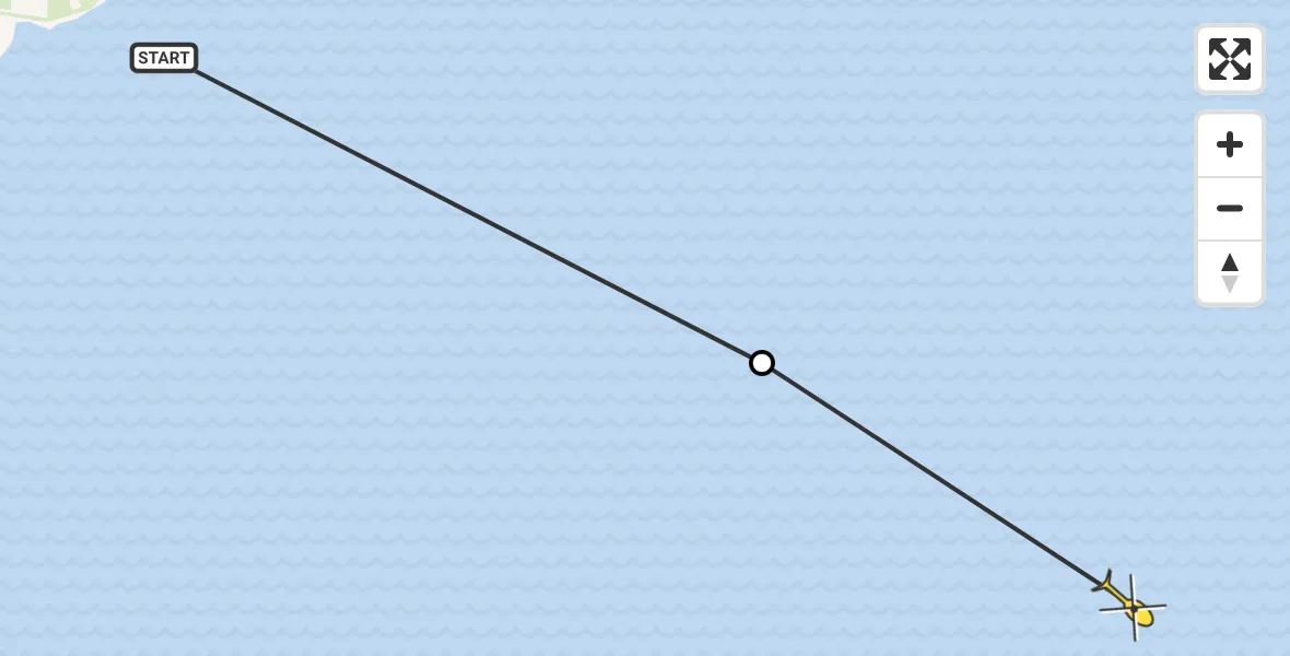 Routekaart van de vlucht: Ambulancehelikopter naar Oosterend