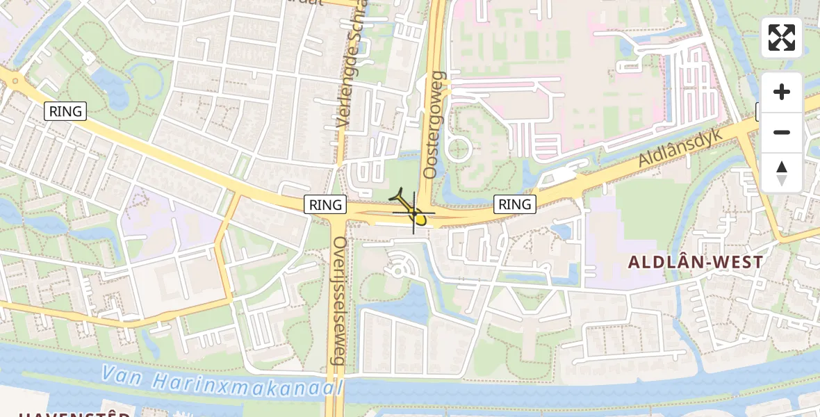 Vluchtroute Ambulancehelikopter van Leeuwarden naar Leeuwarden