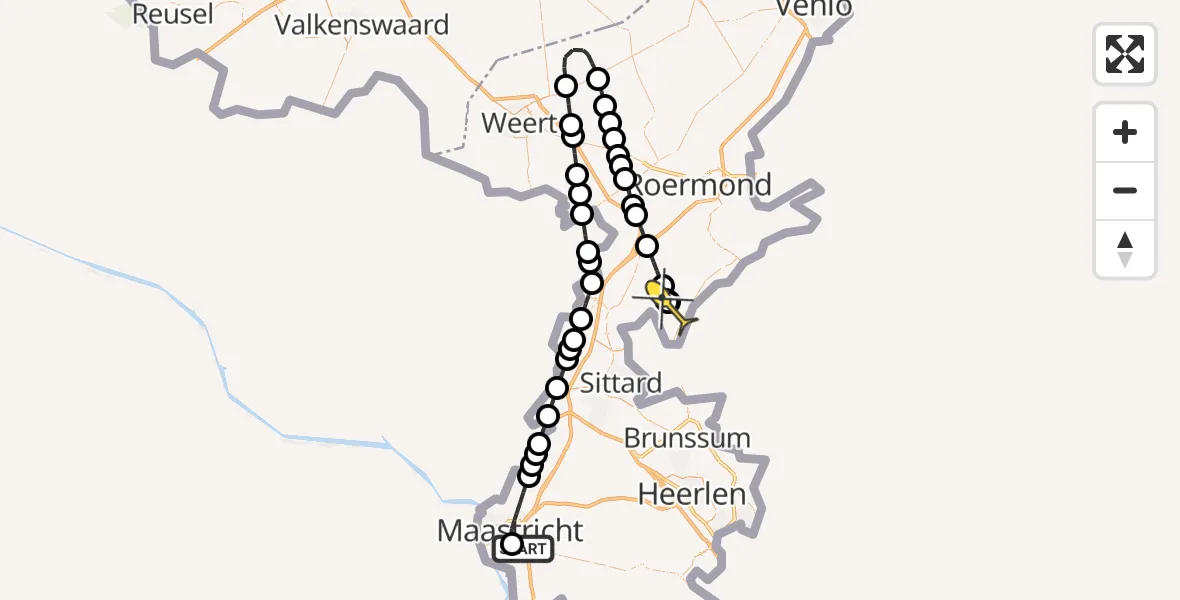 Routekaart van de vlucht: Lifeliner 3 naar Koningsbosch, Lage Kanaaldijk