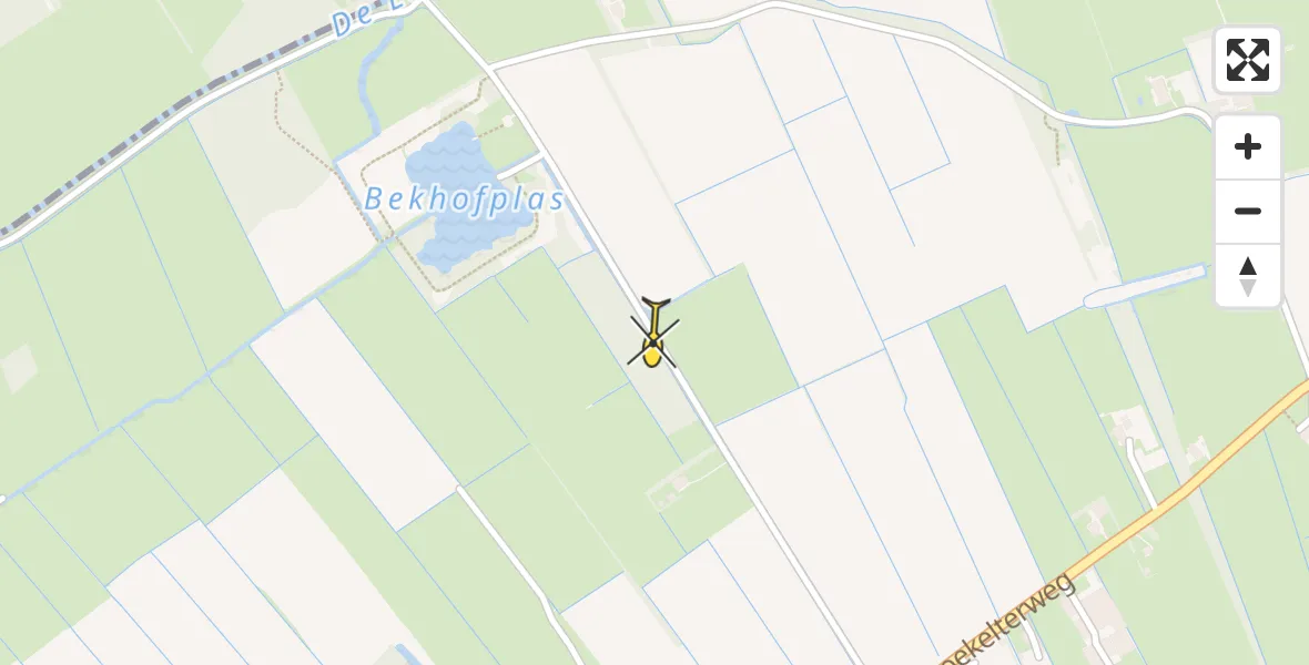 Routekaart van de vlucht: Traumahelikopter naar Zandhuizen