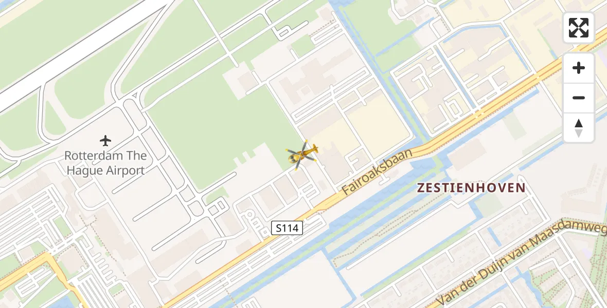 Vluchtroute Traumahelikopter Rotterdam The Hague Airport - Rotterdam The Hague Airport, 01 april 2024, 12:52