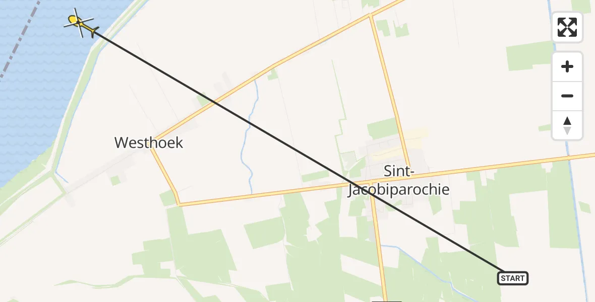 Routekaart van de vlucht: Ambulancehelikopter naar St.-Annaparochie