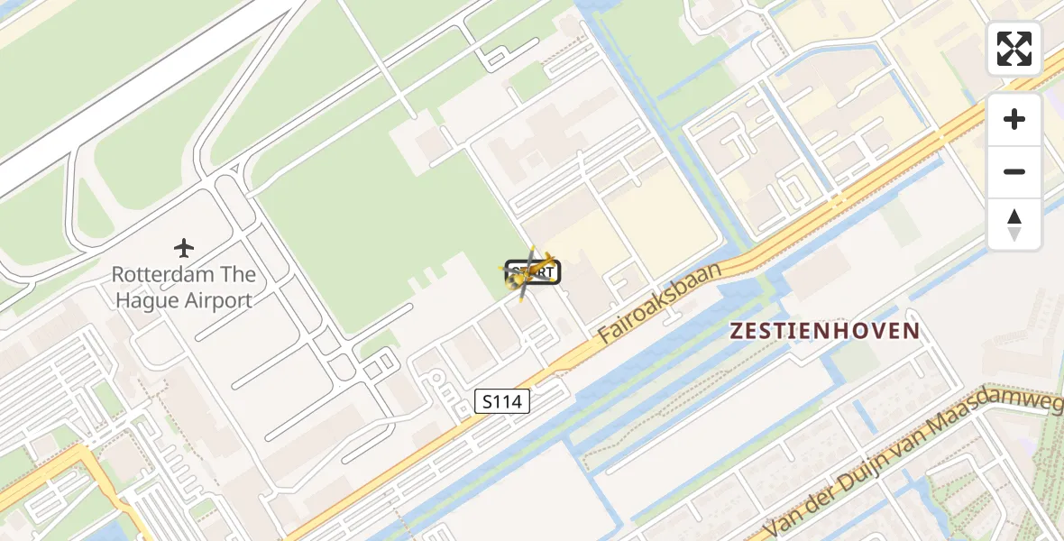Vluchtroute Traumahelikopter Rotterdam The Hague Airport - Rotterdam The Hague Airport, 01 april 2024, 17:20