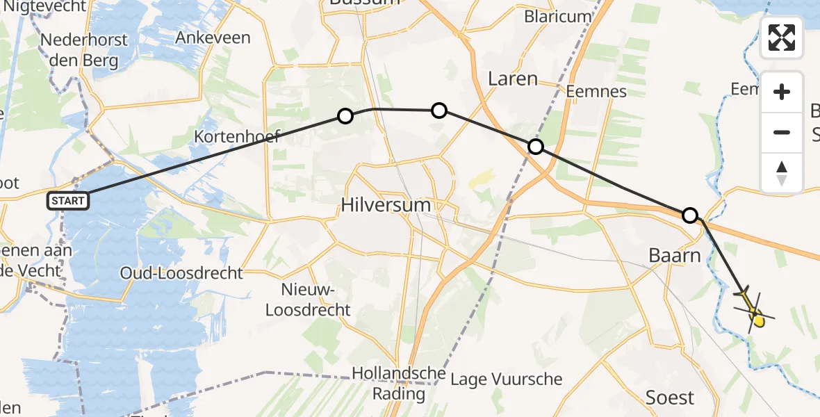 Routekaart van de vlucht: Politieheli naar Hoogland, Het donkere bos