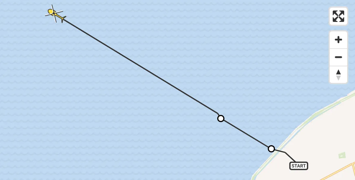 Routekaart van de vlucht: Ambulanceheli naar Oosterend