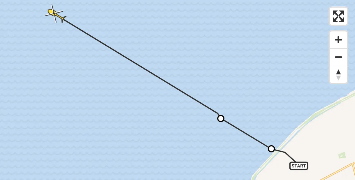 Routekaart van de vlucht: Ambulancehelikopter naar Oosterend