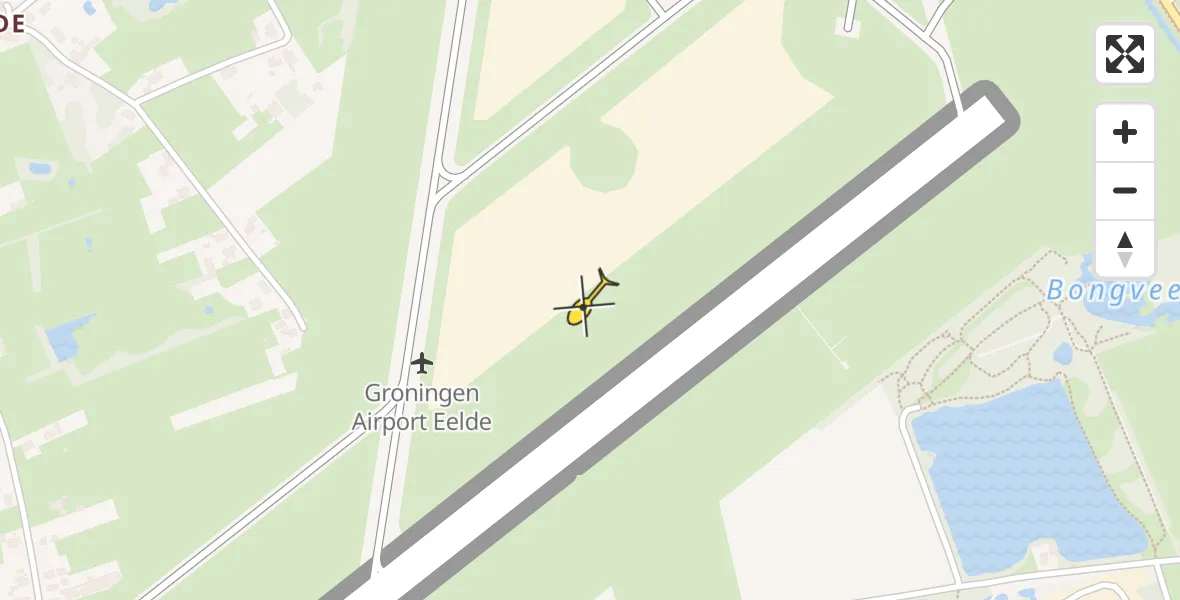 Routekaart van de vlucht: Traumahelikopter naar Groningen Airport Eelde